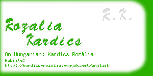 rozalia kardics business card