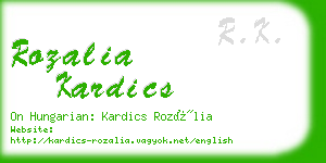 rozalia kardics business card